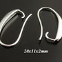 7790 - (2per) Baza cercei cu tortite, alama cu aspect argintiu, 20x11x2mm