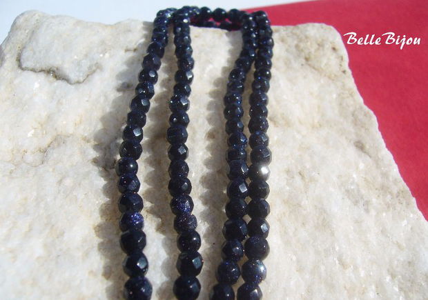 Blue goldstone fatetate aprox 4 mm