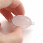 Conector  quartz roz pal in rama argintata