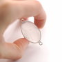 Conector  quartz roz pal in rama argintata