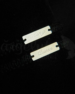 Set personalizat argint/ placuta Quenn & King