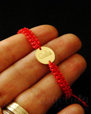 Bratara personalizata - banut / charm aur 14 k (1.25 cm)