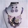 "Purple Flower" - Set colier si cercei