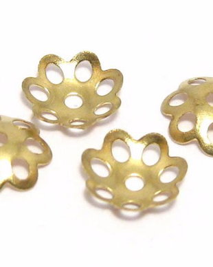 Capacel metalic, auriu antichizat, 6x1.5 mm - 10 bucati