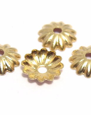Capacel metalic, auriu antichizat, 6x1.5 mm - 10 bucati