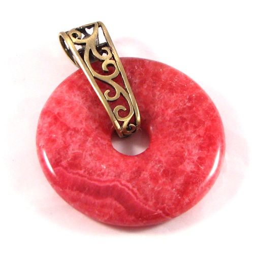 6691 - (1b) Agatatoare decorativa pt pandantive donut, alama, 36x12mm