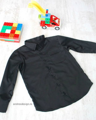 Camasa Neagra Baiat Maneca Lunga