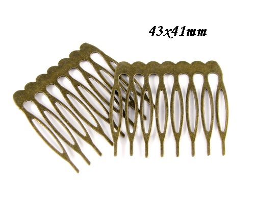 6684 - (2b) Baza pieptene bronz, 8 dinti