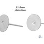 7794 - (10per) Cercei cu tija, paltou 8mm, aliaj metalic argintiu