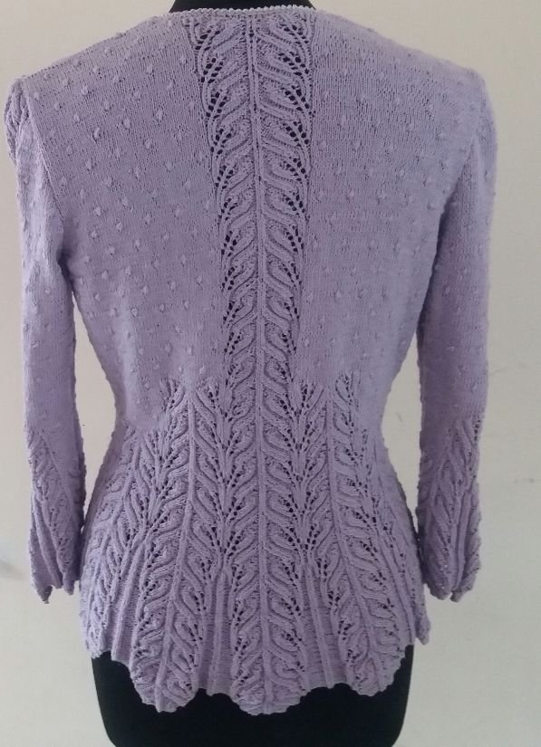 bluza Olga lavanda tricotata si brodata manual