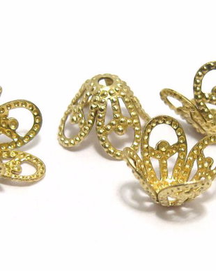 Capacel metalic, auriu antichizat, 8.5x6 mm