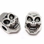 Margele din metal, craniu, argintiu antichizat, 12x8 mm