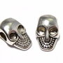 Margele din metal, craniu, argintiu antichizat, 10.5x6.5 mm