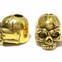 Margele din metal, craniu, auriu antichizat, 18x17 mm