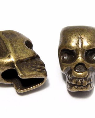 Margele din metal, craniu, bronz, 12x8 mm