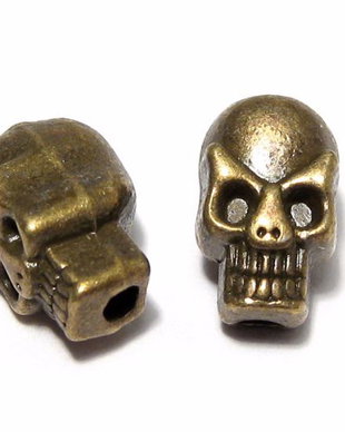 Margele din metal, craniu, bronz, 10x6 mm
