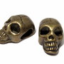 Margele din metal, craniu, bronz, 21x12 mm