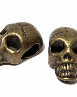 Margele din metal, craniu, bronz, 21x12 mm