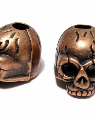 Margele din metal, craniu, cupru, 18x17 mm