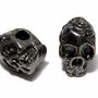 Margele din metal, craniu, negru, 10x7 mm