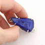 Conector cu agata druzy  albastru inchis  in rama argintata