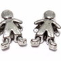 Margele din metal, omuleti, argintiu antichizat, 14x9 mm
