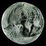 5306 - Pasarea Phoenix / Bennu, pandantiv jasp ribbon sculptat, 50x10mm