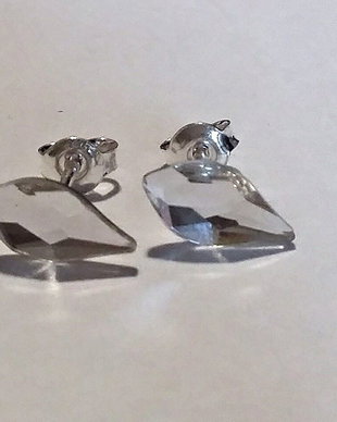 Cercei argint cu piatra Swarovski Flame 10mm Crystal