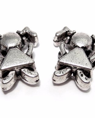 Margele din metal, omuleti, argintiu antichizat, 14.5x13.5 mm