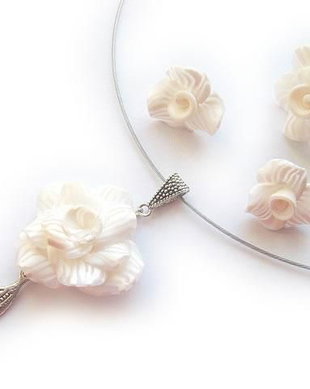 Set bijuterii mireasa cu trandafiri albi 10638