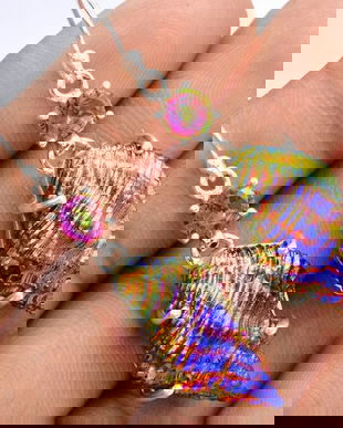 Ag234 - Cercei cu tortite, argint 925, cochilie melc titanium, topaz curcubeu