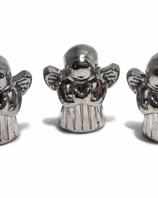Margele din metal, ingeras, gunmetal, 13x11 mm