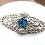 Brosa argintie&druzy-blue