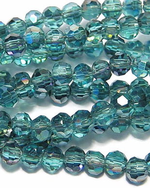 Cristale din sticla, rotunde, 3~3.5 mm, teal