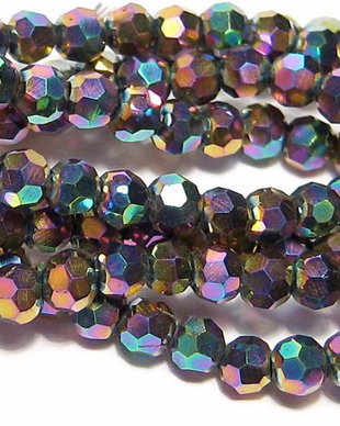 Cristale din sticla, rotunde, 3~3.5 mm, multicolore
