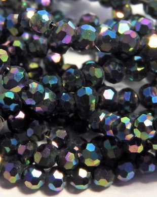 Cristale din sticla, rotunde, 3~3.5 mm, multicolore