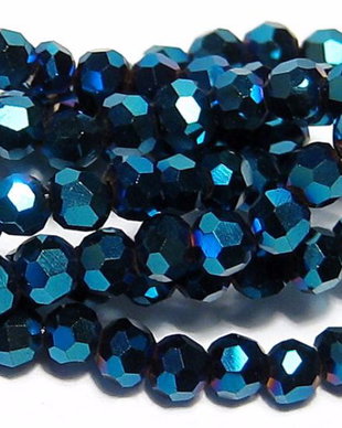 Cristale din sticla, rotunde, 3~3.5 mm, blue