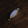 REZERVAT - Andra - Conector Moonstone  albastru - forma marquise - in rama  argintata