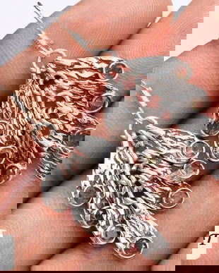 Ag229 - Cercei cu tortite, argint 925, topaz cafeniu, ciorchine