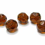Cristale din sticla, rotunde, 8 mm, fatetate, maro inchis