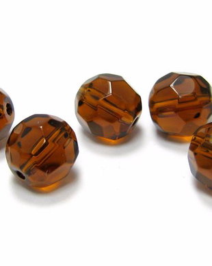 Cristale din sticla, rotunde, 8 mm, maro inchis
