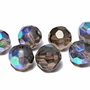 Cristale din sticla, rotunde, 10 mm, electro, gri inchis