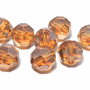 Cristale din sticla, rotunde, 12 mm, fatetate, maro