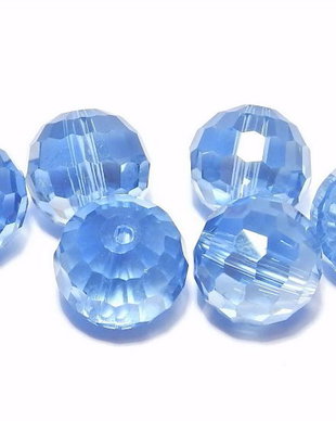 Cristale din sticla, rotunde, 12 mm, electro, albastre