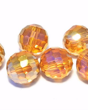 Cristale din sticla, rotunde, 12 mm, electro, sandy brown