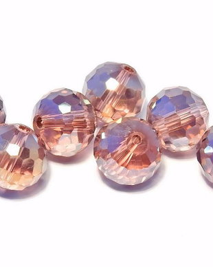 Cristale din sticla, rotunde, electro, 12 mm, purpurii