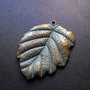 PANDANTIV FRUNZA - BRONZ - 50 X 36 MM