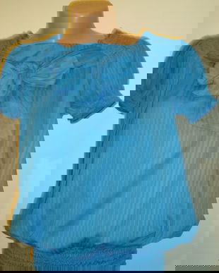 Bluz adin bumbac fin,albastru electric