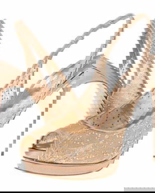 Pantofi dantela bej BCBGMAXAZRIA