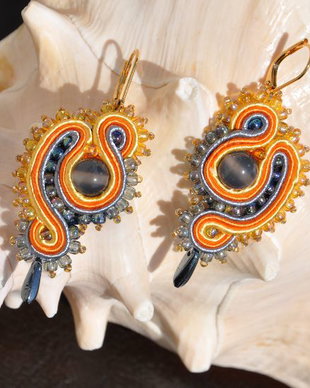 Cercei soutache  aventurin